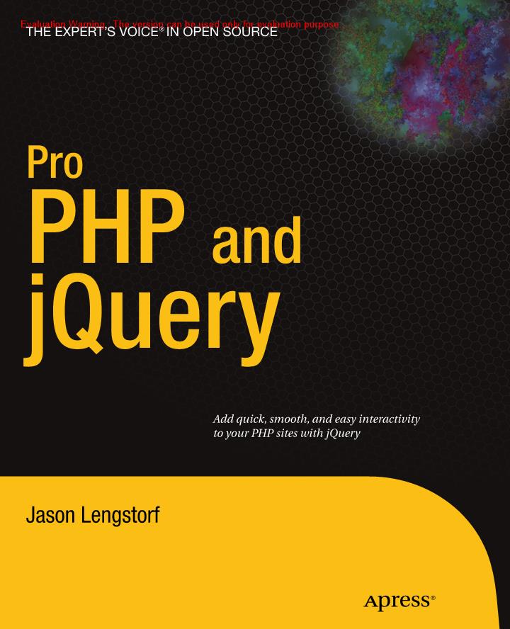 Pro PHP and jQuery_Jason Lengstorf_英文版
