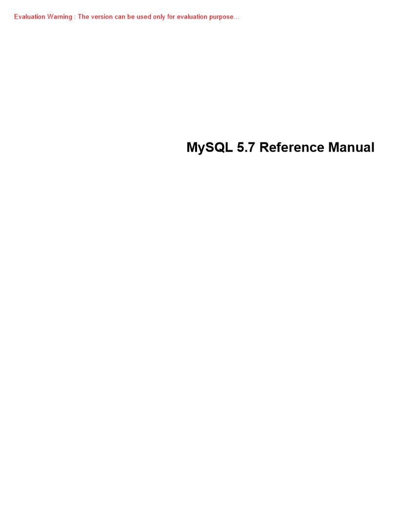 《MySQL 57 Reference Manual用户手册_共3612页》