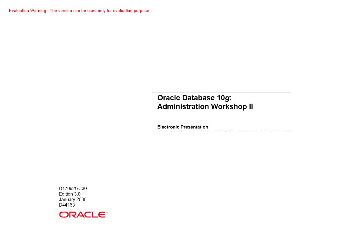 《Oracle Database 10g-Administration Workshop II_共690页》